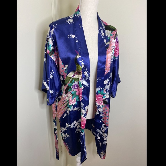 Blue Satin Robe - Picture 2 of 5